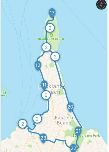 Heritage App Map Bucklands Beach Loop