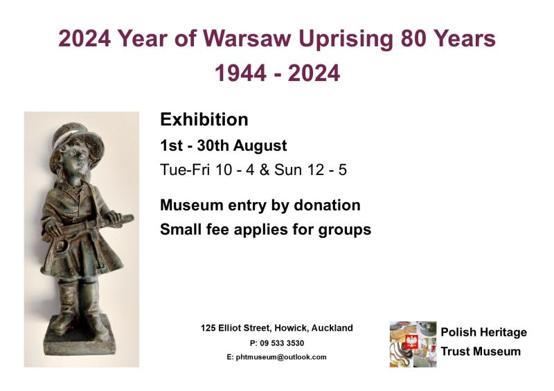 Exhibition: Warsaw Uprising 80 years, 1944-2024 | Polish Musem, Howick [1-30 August]