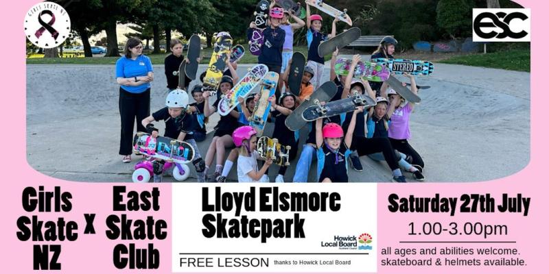 Girls Skate NZ x East Skate Club Skateboarding Clinic | Lloyd Elsmore, Pakuranga