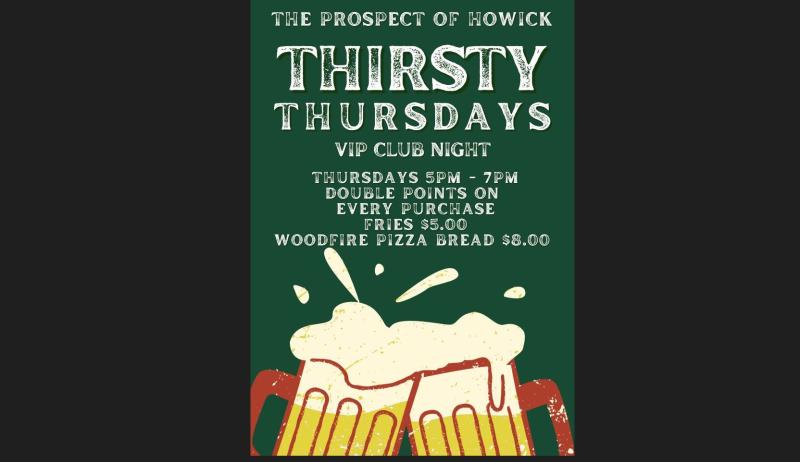 Thirsty Thursday VIP Night 5pm-7pm