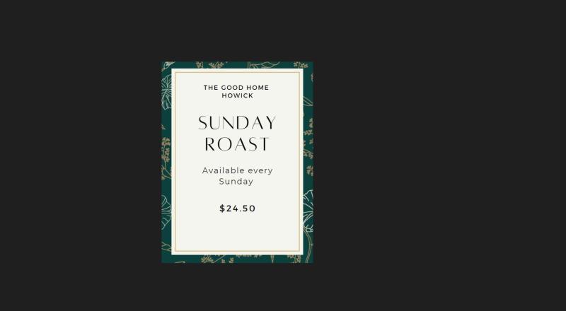 Sunday Roast Lunch or Dinner | The Good Home